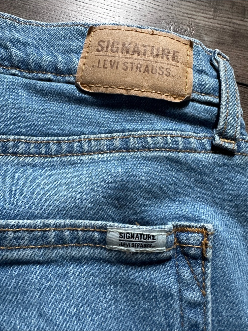 Signature Levi Strauss Heritage Wide Leg High Rise Jeans Light Wash Stretch - Picture 8 of 8